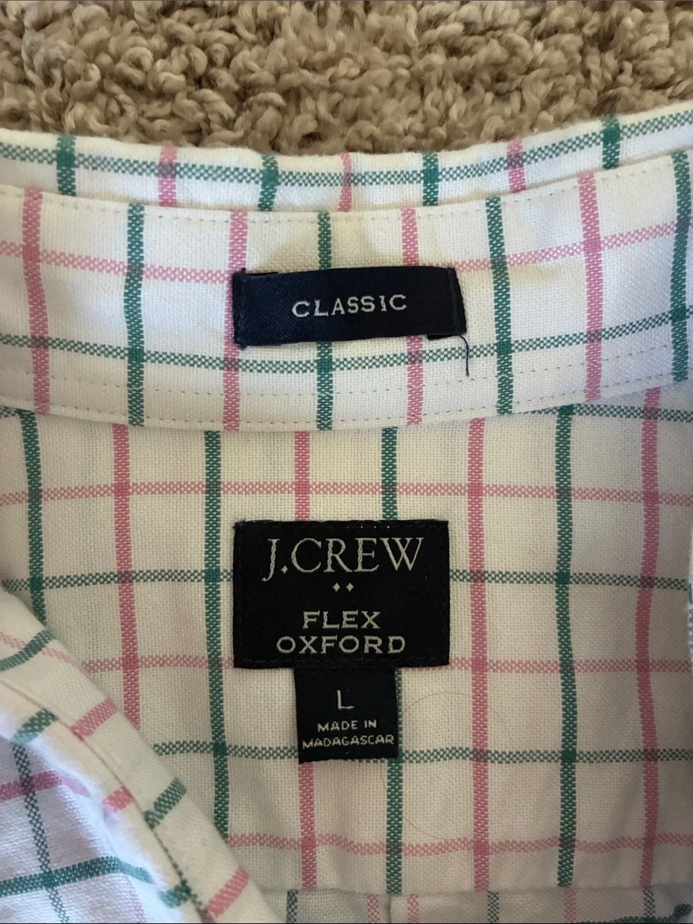 Jcrew Men's White Checked Dress Shirt